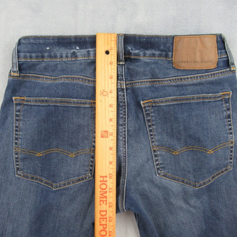 American Eagle Flex Slim Straight Jeans Mens 31x32 Medium Wash Blue Denim 3447
